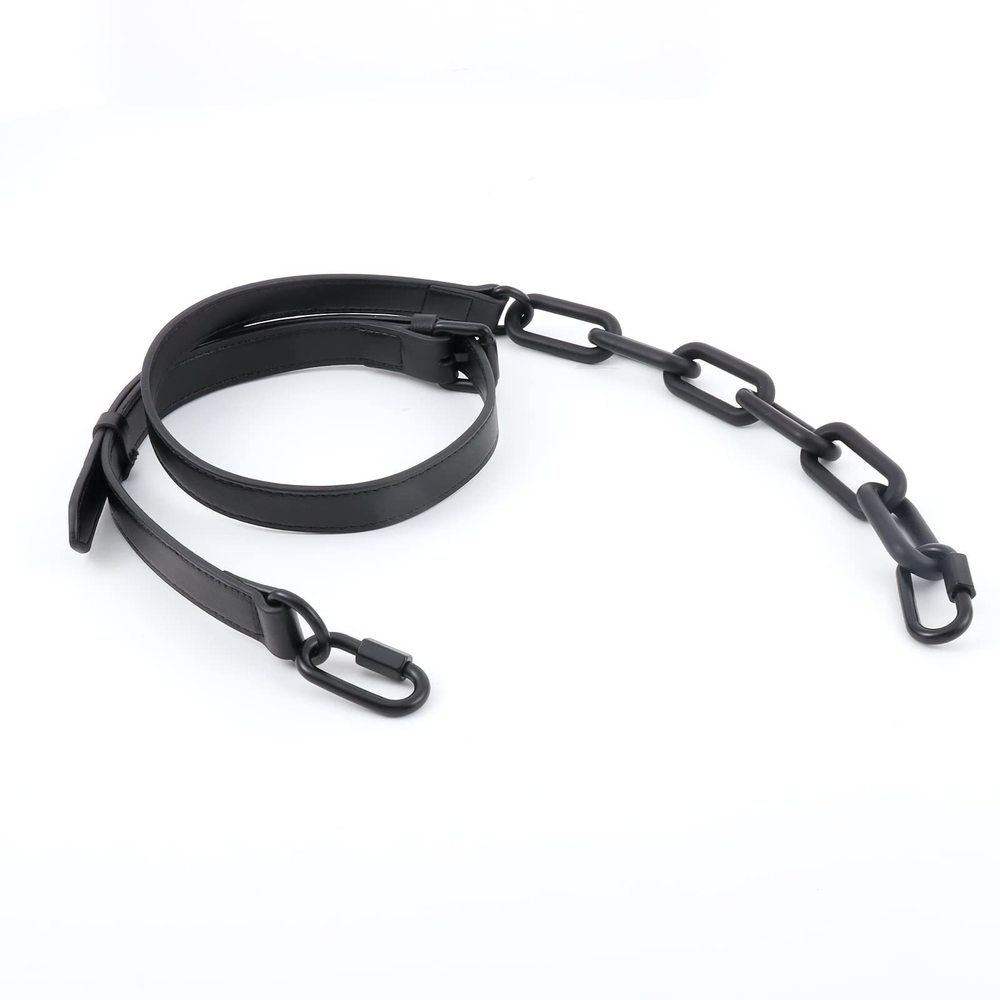Adjustable Black Chain-Link Crossbody Strap